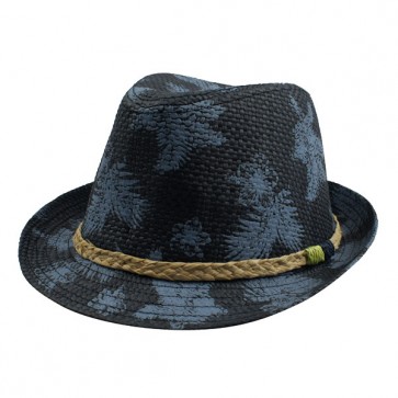 Mens Printing Straw Hat in Navy Camouflage