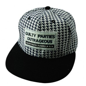 Fashion Houndstooth Black 6 Panel Snapback