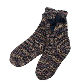 Lovely Bow Trimmed Warm Knitted Socks