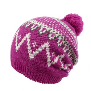 Custom Women's Winter Jacquard Knitted Bobble Hat