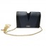 Women's Black Fashion Cross-Body Bag with Long Chain Strap