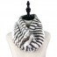 Zebra-Strip Faux Fur Circle Scarf